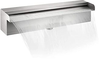 BuoQua Cascada de Agua de Acero Inoxidable 30 x 11.4 x 7.8 CM Fuente de Cascada Cascada Agua Acero Inoxidable Fuente Rectangular para Piscina
